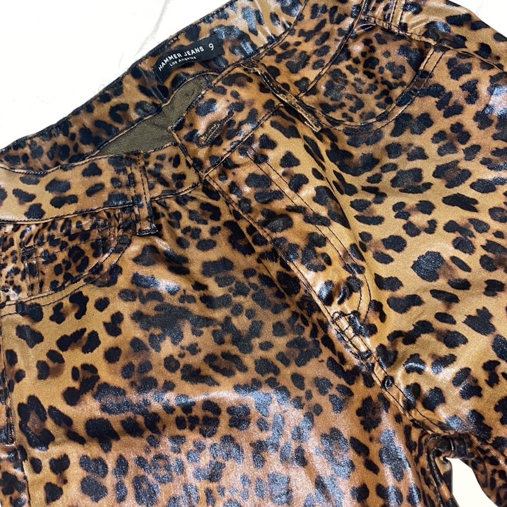 Women’s Leopard print wax denim jeans